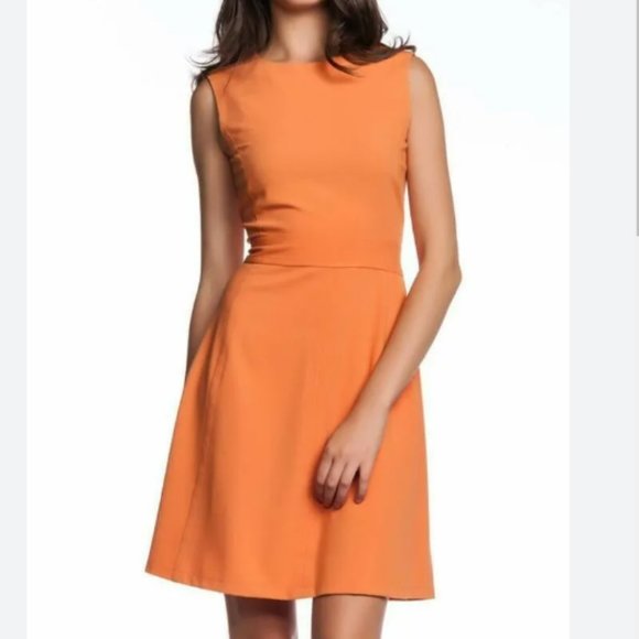 BCBG MAXAZRIA Chambrey Sheath Dress Sunrise Orange Sleeveless - Picture 3 of 13